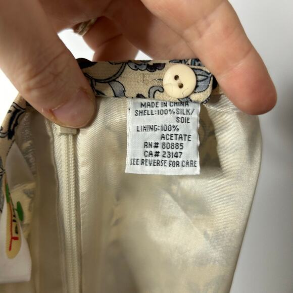 Vintage Talbots Silk Paisley Floral Midi Skirt Fairy Cottagecore Prairie 90s Y2k - Picture 2 of 6